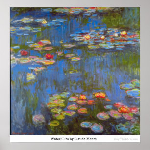 Waterlillies vid Claude Monet Poster