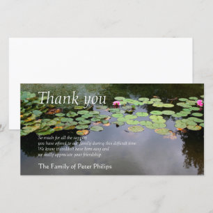 Waterlily 3 fredliga Garden Sympathy Tack Kort