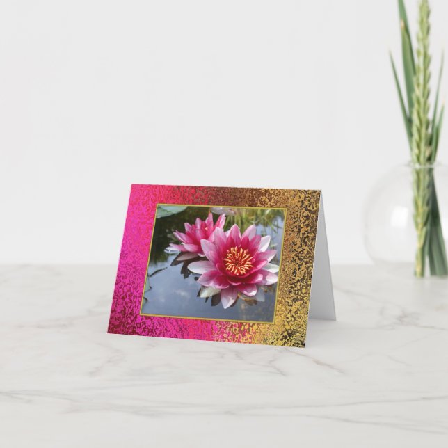 Waterlily Note Card Tack Kort (Framsida)