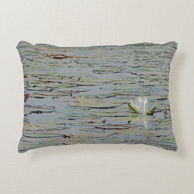 Waterlily Pond Sjö Flower I Dekorativ kudde (Framsidan)