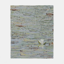 Waterlily Pond Sjö Flower I Fleece Blanket
