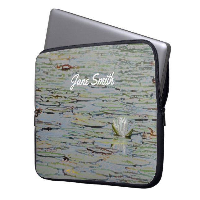 Waterlily Pond Sjö Flower I Laptop sleeve (Framsidan Vänster)