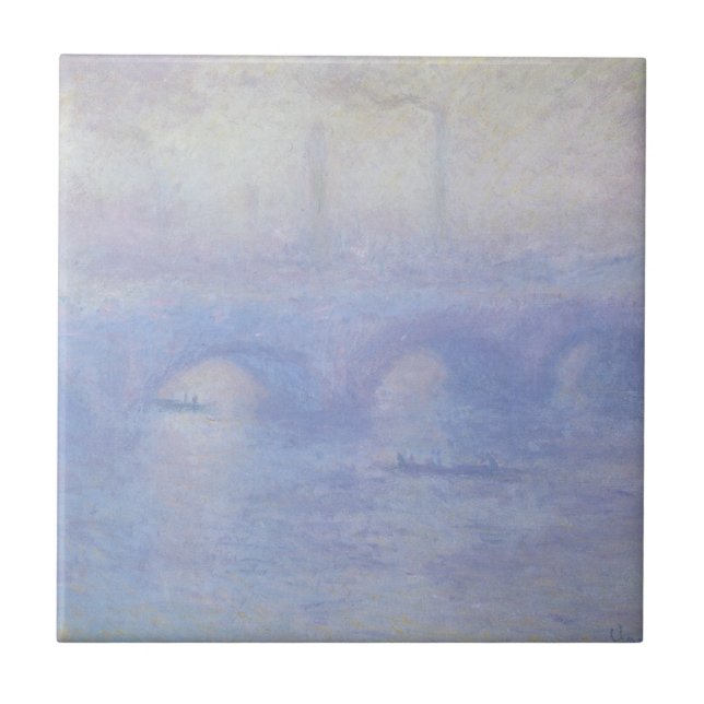Waterloo Bridge, Dimma Effekten av Claude Monet Kakelplatta (Framsidan)