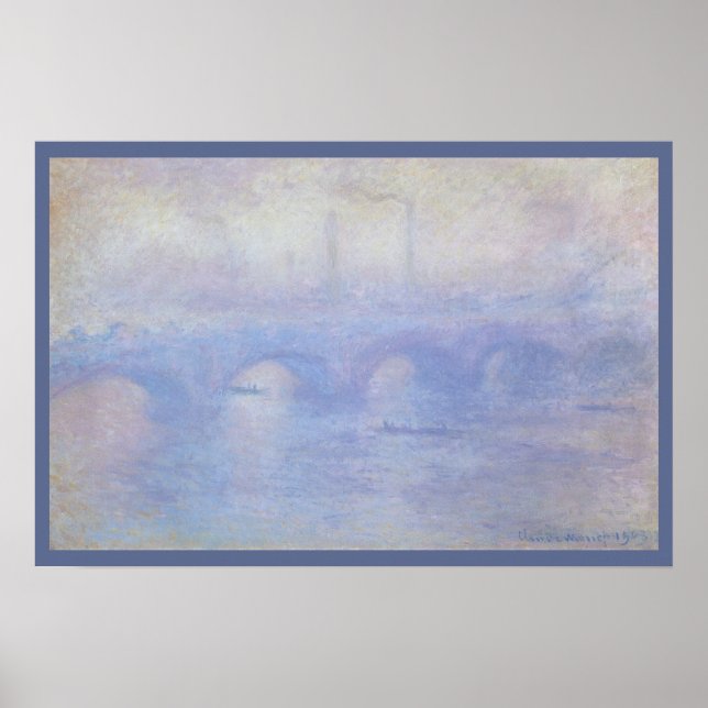 Waterloo Bridge, Dimmaffekt av Claude Monet Poster (Framsidan)