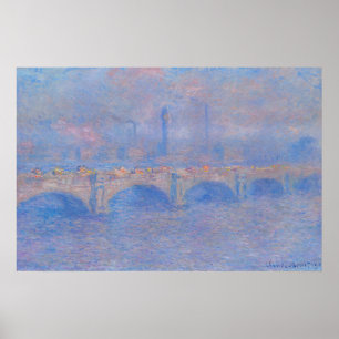 Waterloo Bridge, effekterna av Mist av Claude Mone Poster
