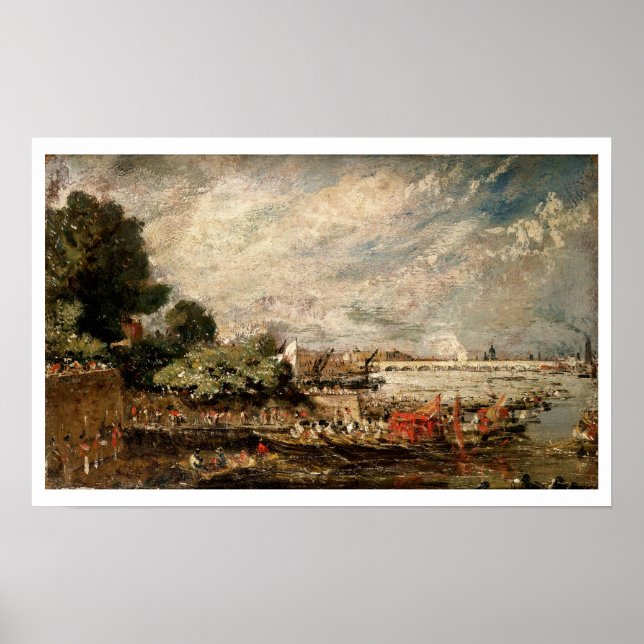 Waterloo Bridge från ovanför Whitehall Trappor, c. Poster (Framsidan)