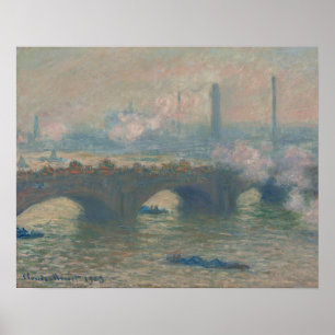 Waterloo Bridge, Grått Day (1903) av Claude Monet Poster