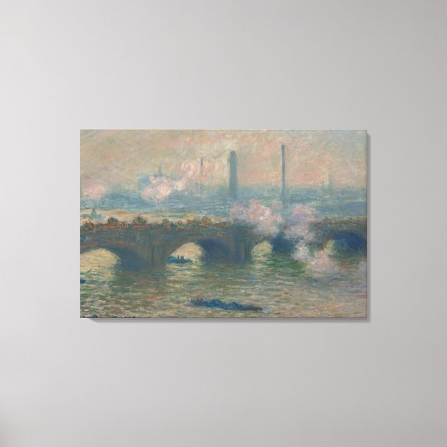 Waterloo Bridge, Grått Day, 1903 (olja på arbetsyt Canvastryck (Framsida)