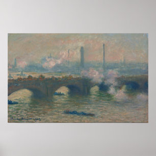 Waterloo Bridge, Grått Day, 1903 (olja på arbetsyt Poster