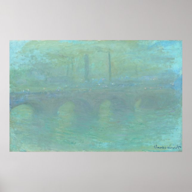 Waterloo Bridge i Dusk - Claude Monet Fine Art Poster (Framsidan)