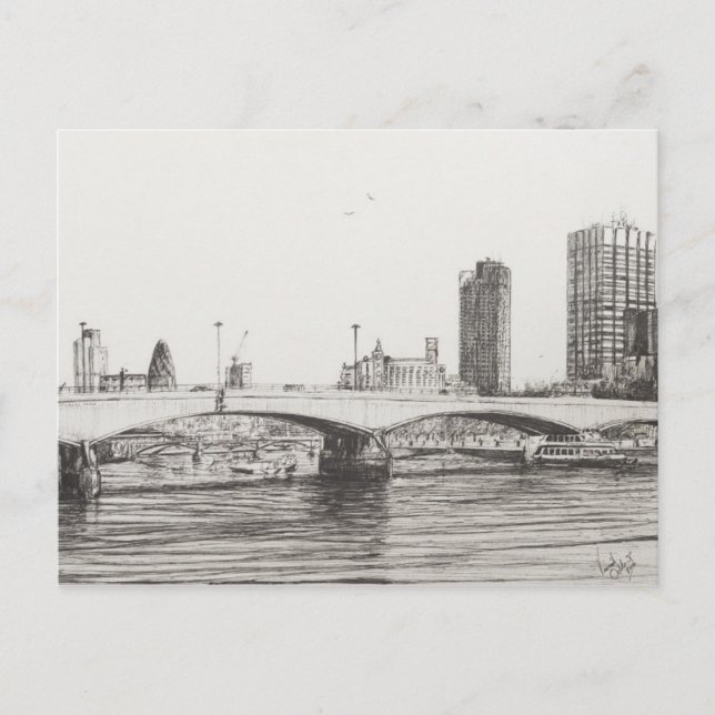 Waterloo Bridge London. 31.10.2006 Vykort (Framsida)