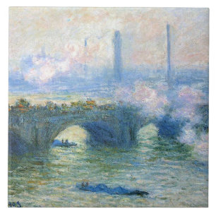 Waterloo Bridge, London av Claude Monet Kakelplatta