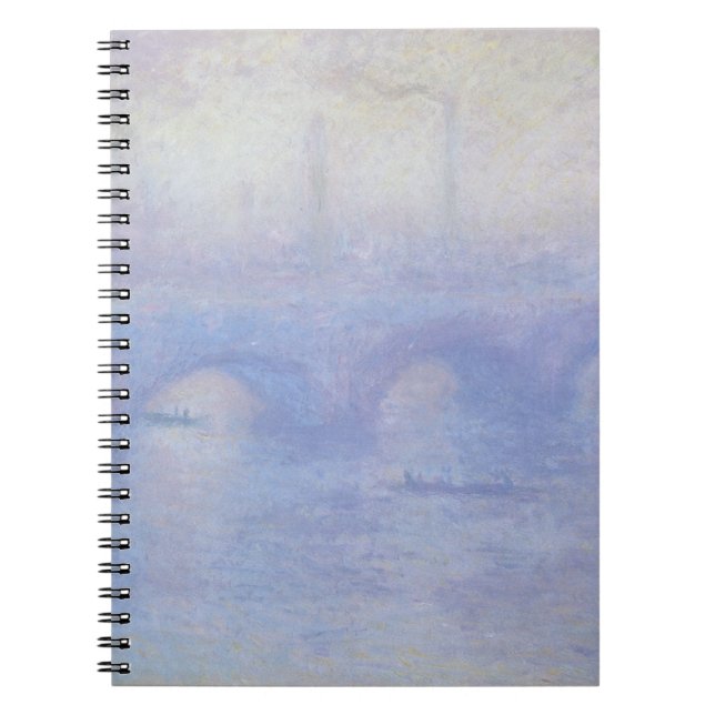 Waterloo Bridge, Mist Effect av Claude Monet Anteckningsbok Med Spiral (Framsidan)