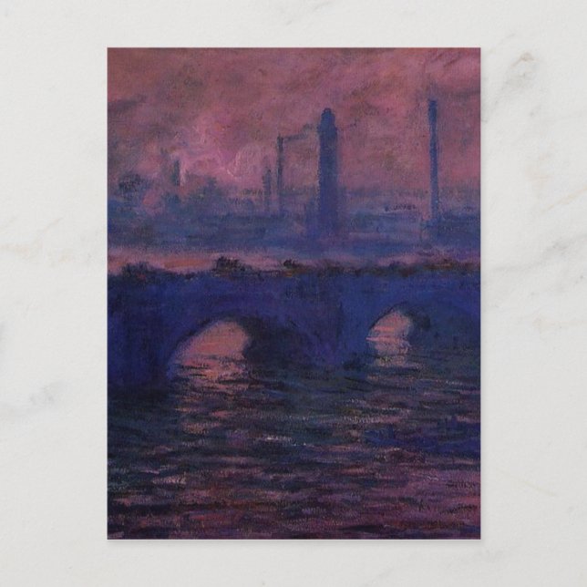 Waterloo Bridge, Overcast Weather av Claude Monet Vykort (Framsida)