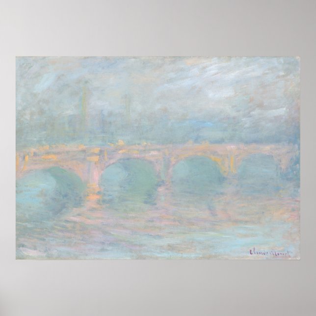 Waterloo Bridge vid Sunset - Claude Monet Fine Art Poster (Framsidan)