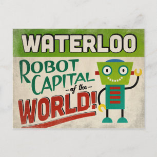 Waterloo Iowa Robot - Funny Vintage Vykort