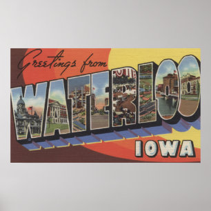 Waterloo Iowa - stora brevplatser Poster