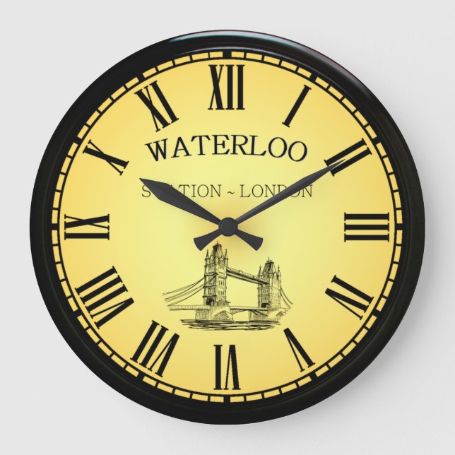 Waterloo Station ~ Torn Bridge ~ London England ~ Stor Klocka (Framsida)