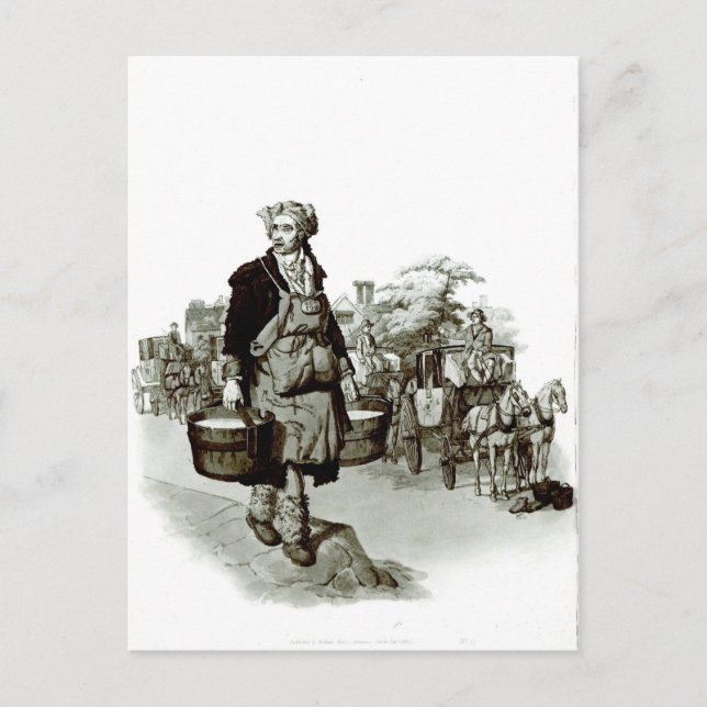 Waterman vid ett Coach-ställ, 1805 Vykort (Framsida)
