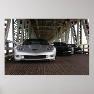 Watermark-fri affisch - ZR1 och 2 Z06 Corvettes