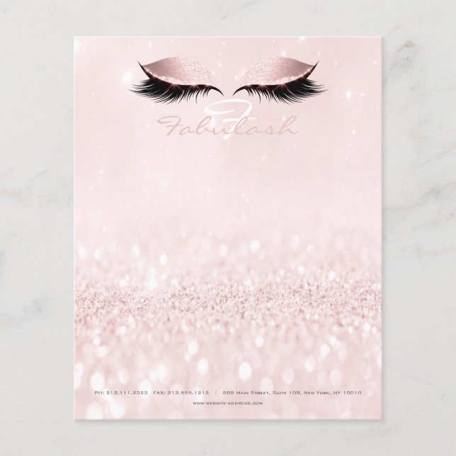 Watermark Öga Lash Makeup Girly Namn Monogram Flygblad (Framsidan)