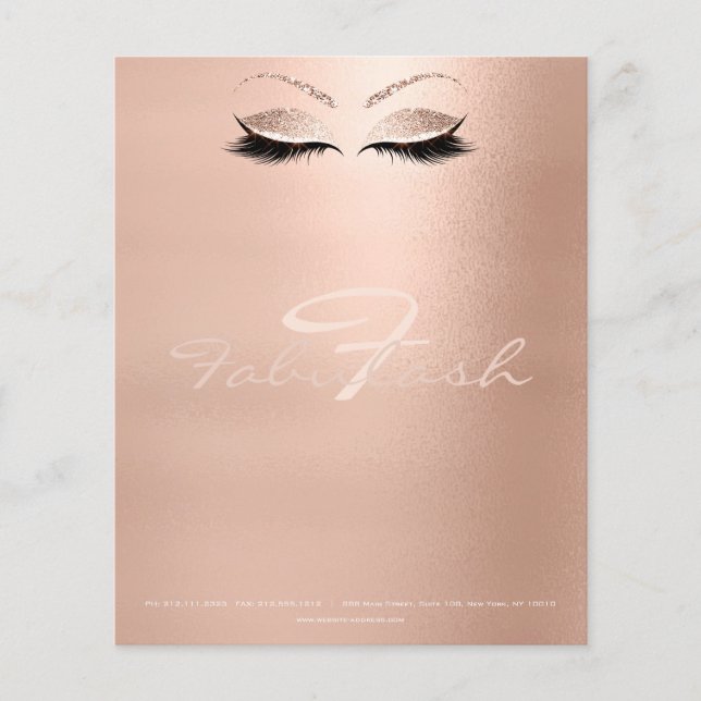 Watermark Öga Lash Makeup SPA Namn Monogram Flygblad (Framsidan)