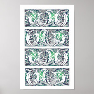 Watermarkvågartryck Poster