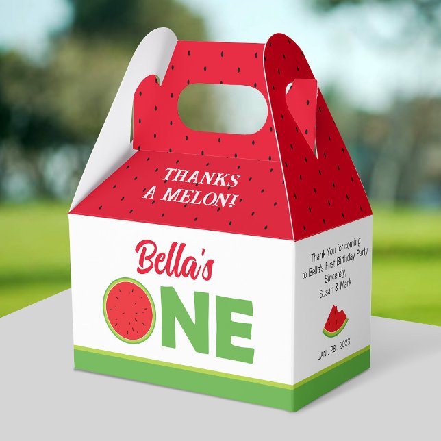 Watermelon 1:a födelsedag Party Gable Box för flic Presentaskar (Skapare uppladdad)