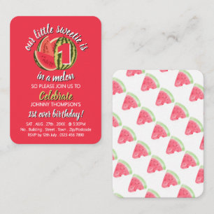 Watermelon, 1 i Melon, Birthday Handout Biljett