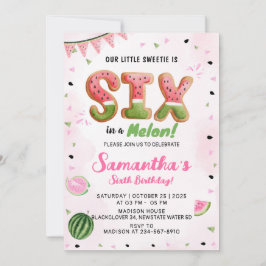 Watermelon 6h Födelsedagsfest inbjudan