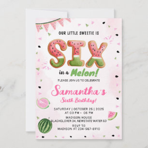 Watermelon 6h Födelsedagsfest inbjudan