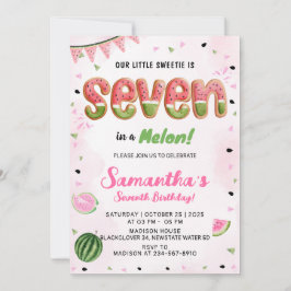 Watermelon 7:e Födelsedagsfest inbjudan