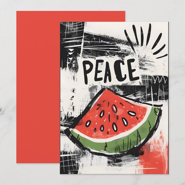 Watermelon Abstrakt Elegance Hues: ف ل س ط ي ن Inbjudningar (Fram/baksida)