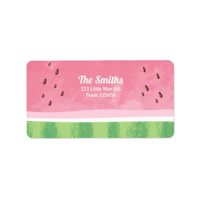 Watermelon Address Label Melon Party Fruit Summer Adressetikett (Framsidan)