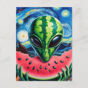 Watermelon Alien Vykort