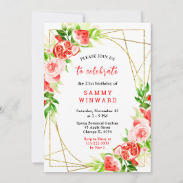 Watermelon and Pomegranate Birthday Inbjudningar