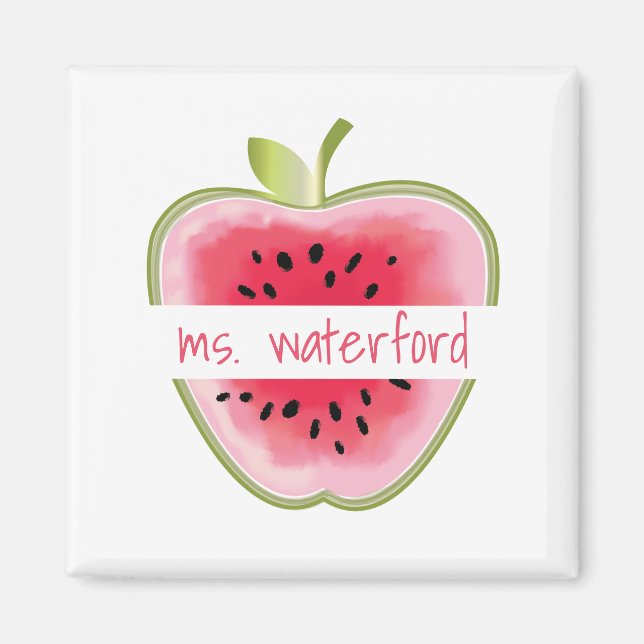 Watermelon Apple Personlig Teacher Magnet (Framsidan)