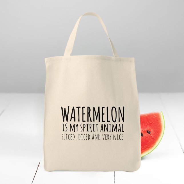 Watermelon är My Spirit Animal Funny Tote Bag Tygkasse (Watermelon is my spirit animal. Is it yours too? A fun tote bag to carry your watermelons home)