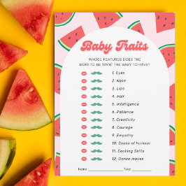 Watermelon Baby Shower Baby Trade Game Card Inbjudningar