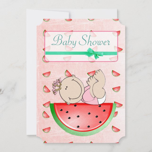 Watermelon Baby Shower's a Girl Investigations Inbjudningar (Framsida)