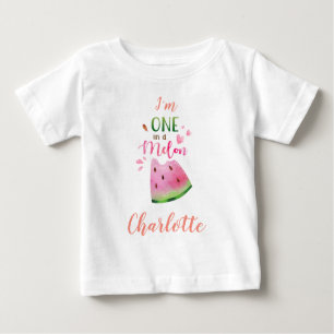 Watermelon baby t-shirt Ett i en melonflicktshirt