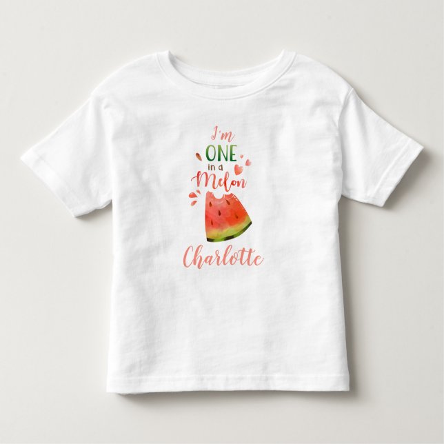 Watermelon baby t-shirt Ett i en melonflicktshirt (Framsida)