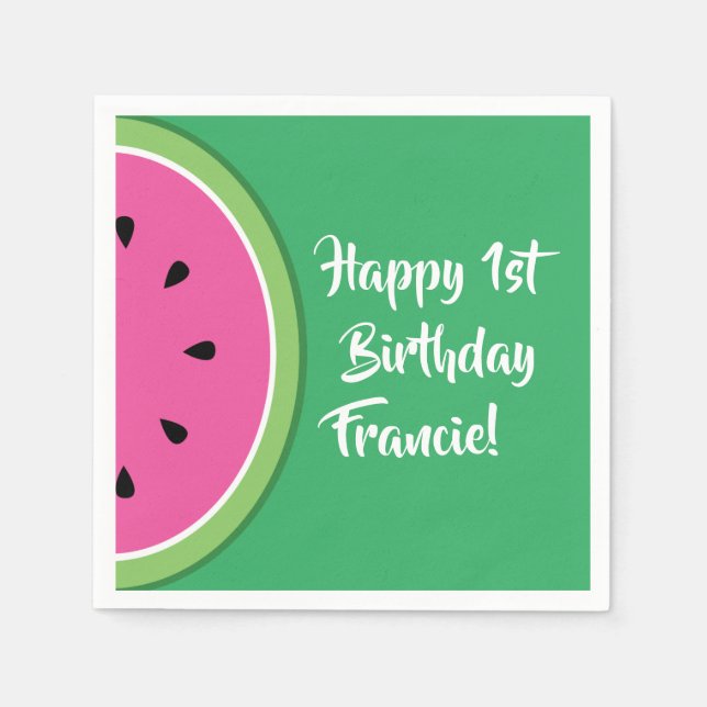 Watermelon Barn Birthday Cute, sommartid Pappersservett (Framsidan)