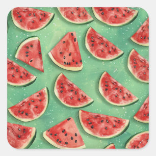 Watermelon Barns födelsedag Party Fyrkantigt Klistermärke