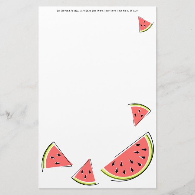 Watermelon Biet Text Brevpapper (Framsida)