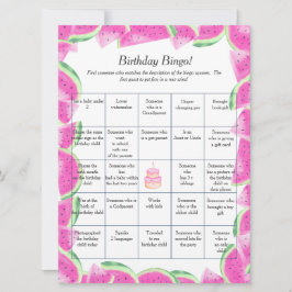 Watermelon Birthday Find Guest Bingo-spelkort Julkort