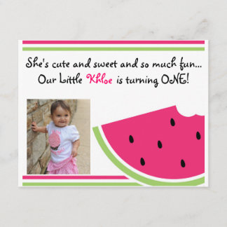 Watermelon Birthday Inbjudan