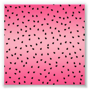 Watermelon Black Seeds Summer Vibes Juicy Rosa Fototryck