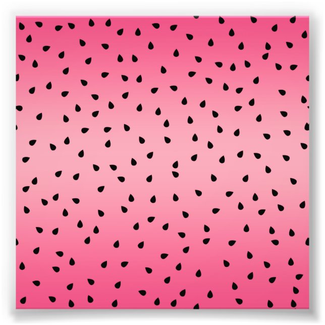 Watermelon Black Seeds Summer Vibes Juicy Rosa Fototryck (Framsidan)