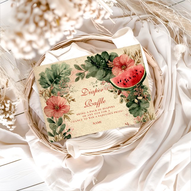 Watermelon Botanical Garden Diapper Raffle  Tilläggskort (Skapare uppladdad)